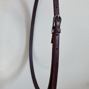 Skinny Dark Brown Leather Belt